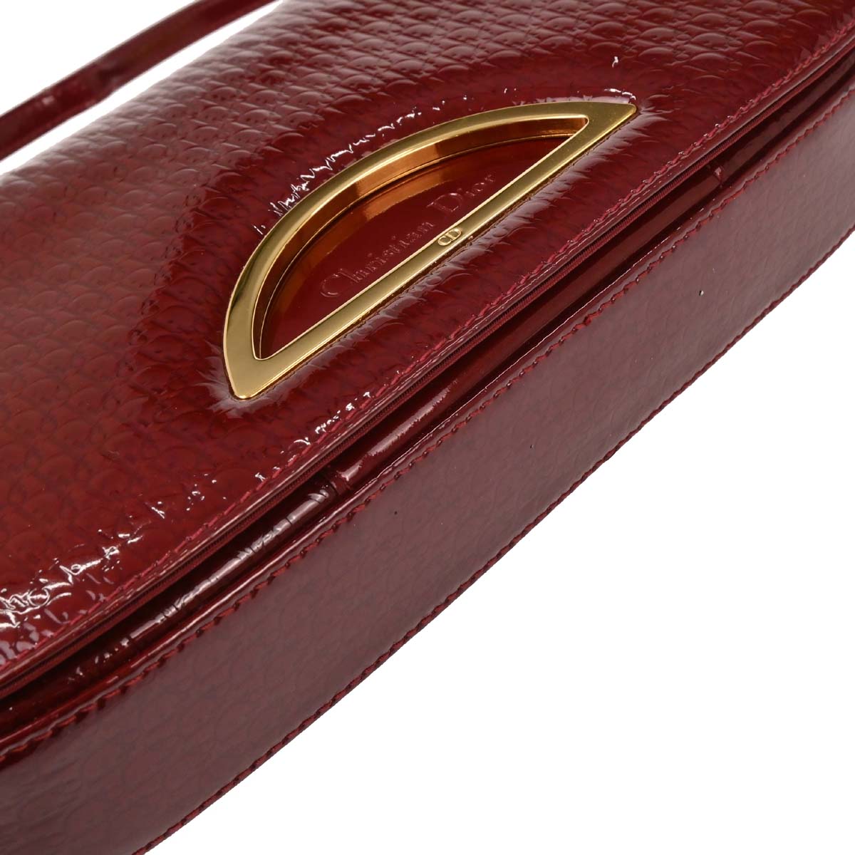 Christian Dior Bordeaux Patent Leather Trotter Malice Handbag