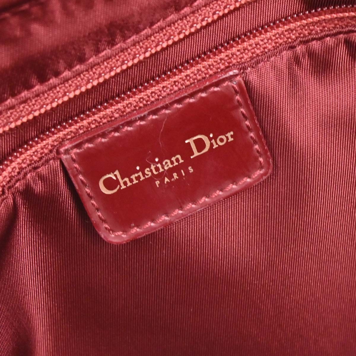 Christian Dior Bordeaux Patent Leather Trotter Malice Handbag