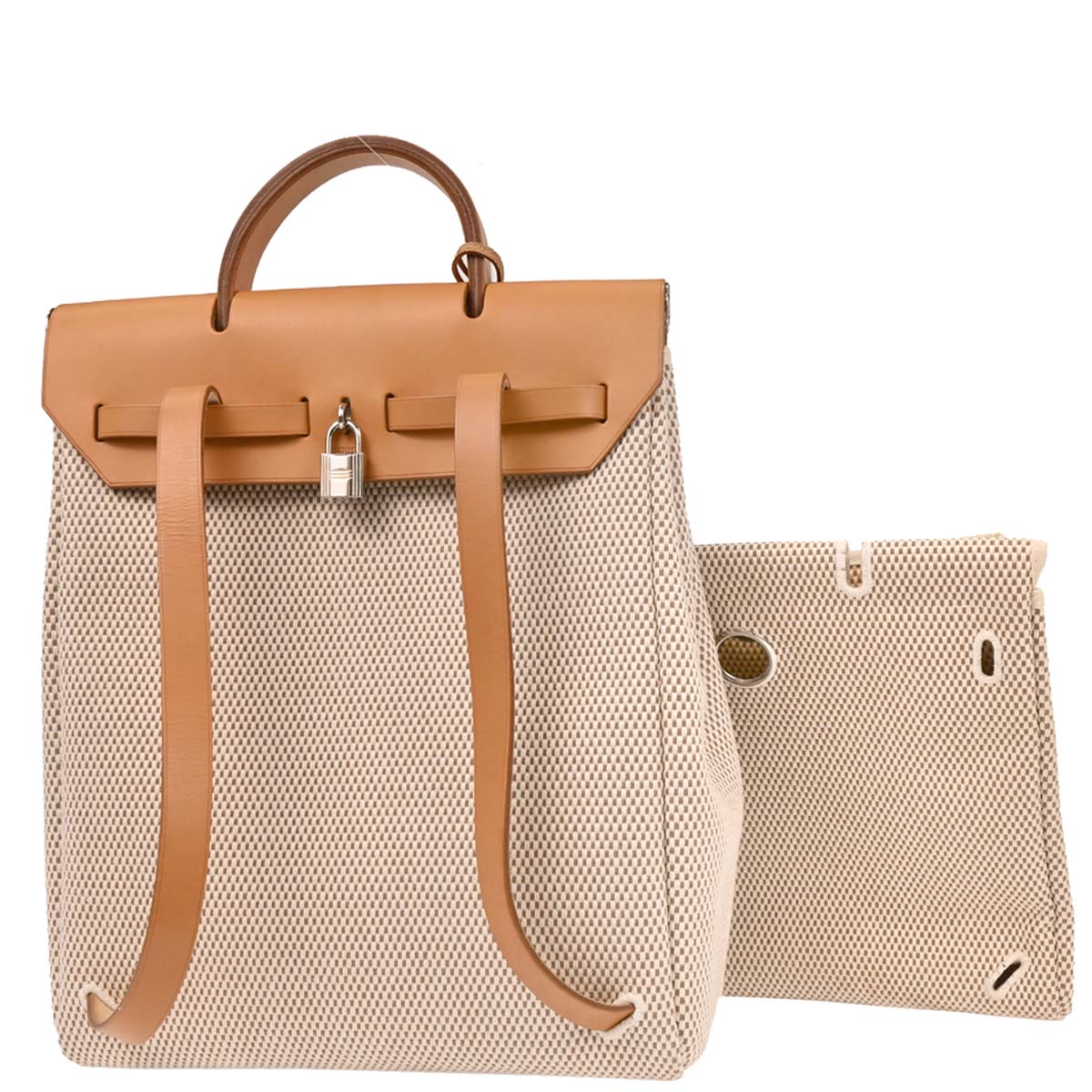 Hermes Beige Toile GM Herbag a Dos Backpack