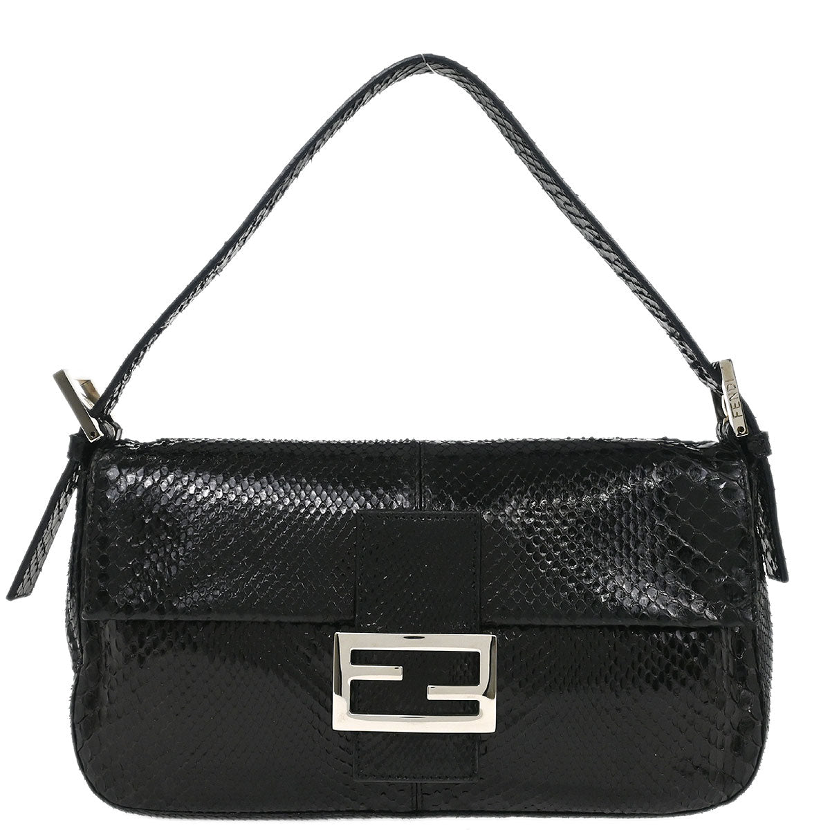 Fendi * Black Python Baguette Handbag