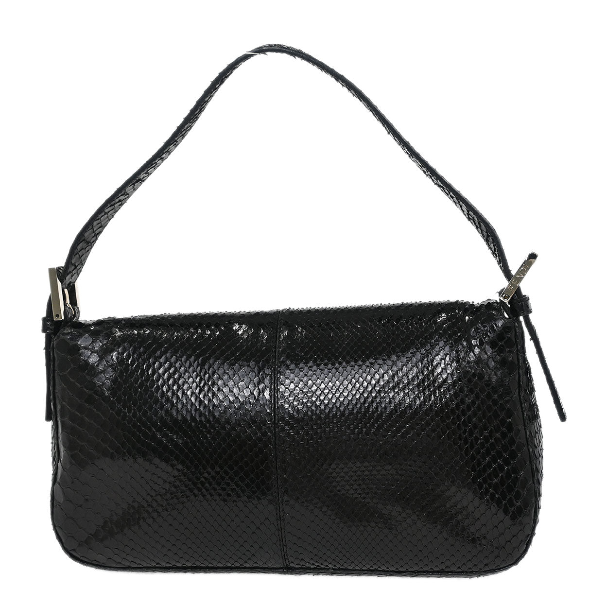 Fendi * Black Python Baguette Handbag