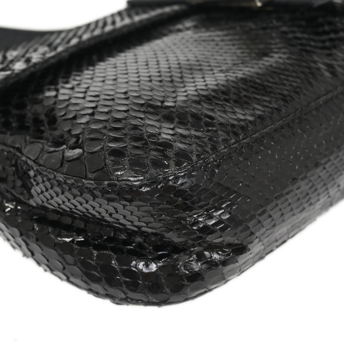Fendi * Black Python Baguette Handbag