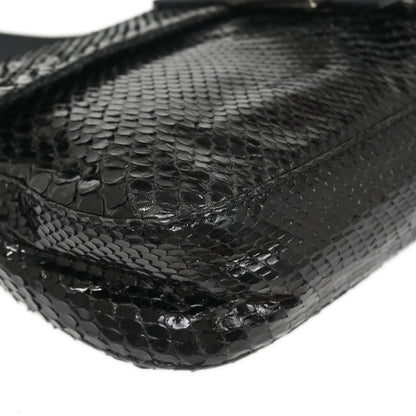 Fendi * Black Python Baguette Handbag