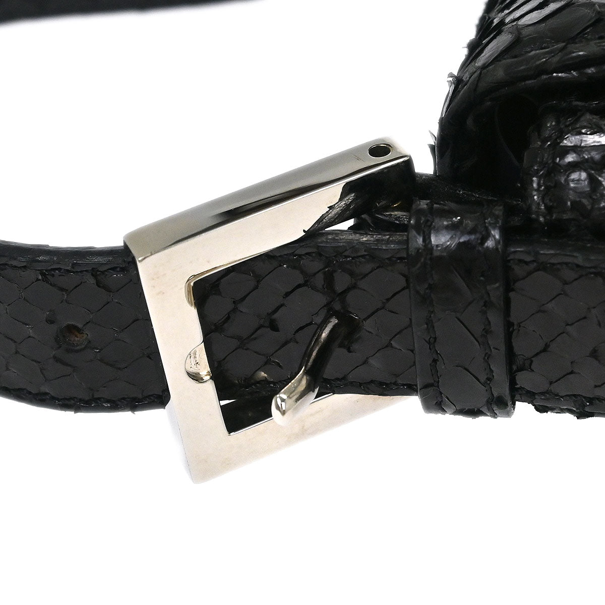 Fendi * Black Python Baguette Handbag