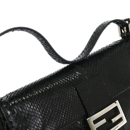 Fendi * Black Python Baguette Handbag