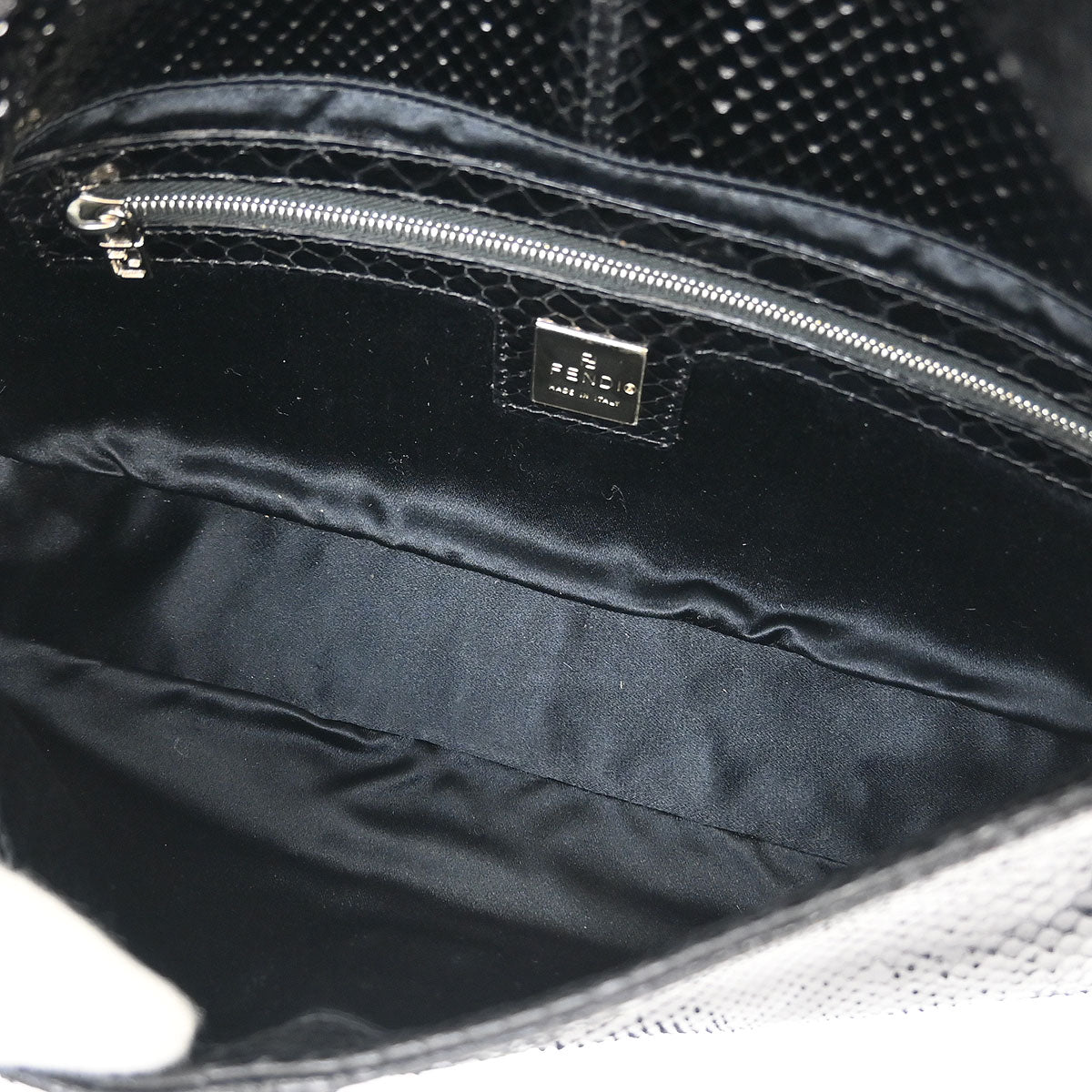 Fendi * Black Python Baguette Handbag
