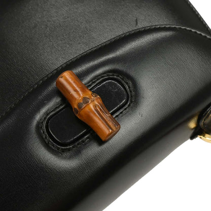 Gucci Black Bamboo 2way Shoulder Handbag