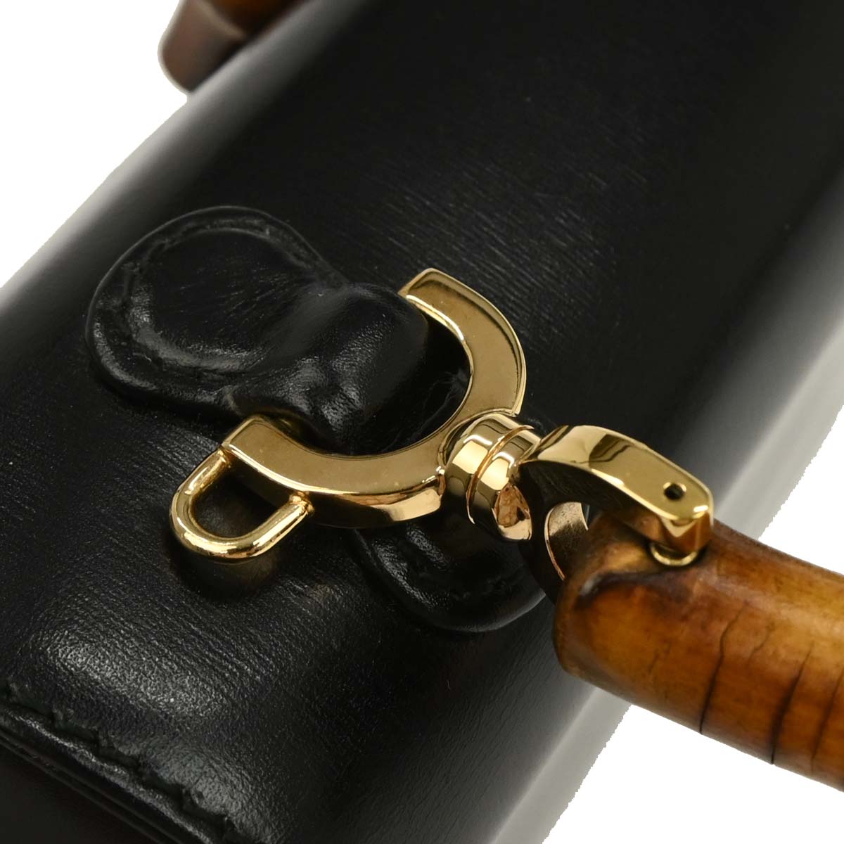 Gucci Black Bamboo 2way Shoulder Handbag