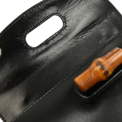 Gucci Black Bamboo 2way Shoulder Handbag