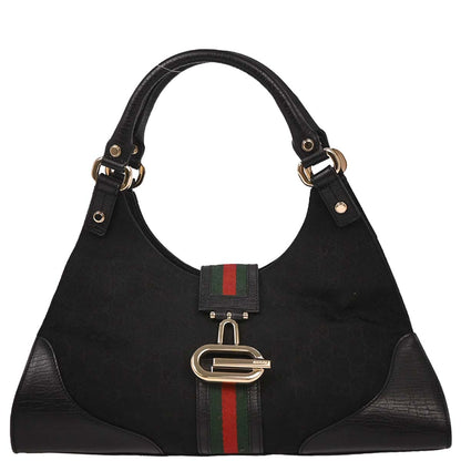 Gucci Black Canvas GG Handbag