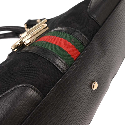 Gucci Black Canvas GG Handbag
