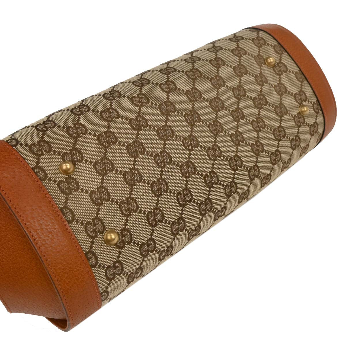 Gucci Brown Canvas Bamboo GG Handbag