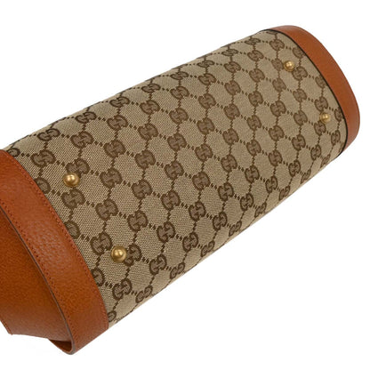 Gucci Brown Canvas Bamboo GG Handbag