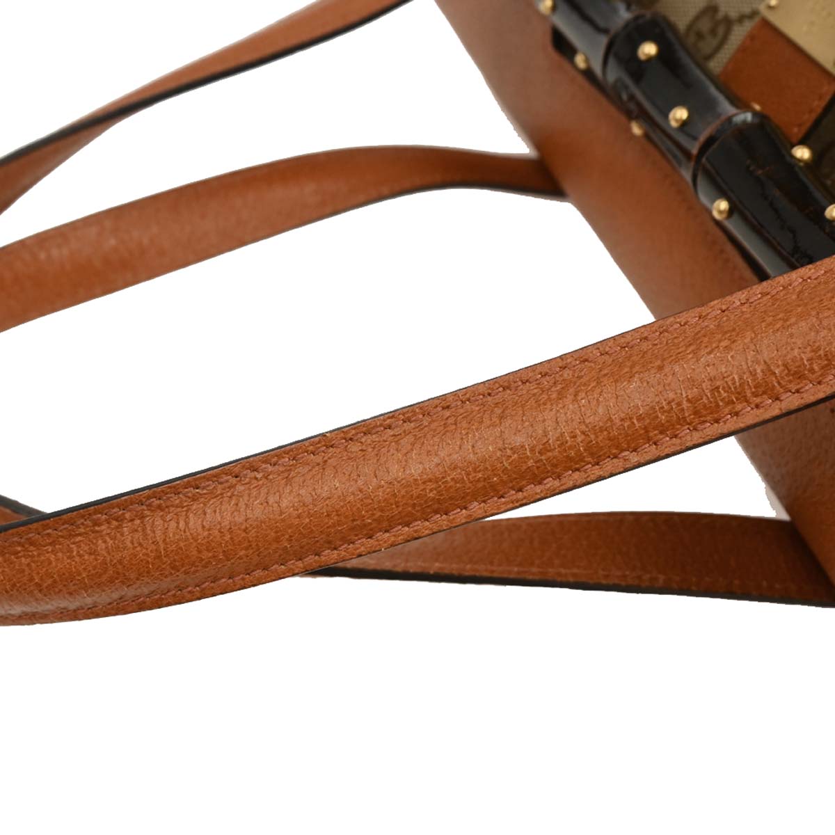 Gucci Brown Canvas Bamboo GG Handbag