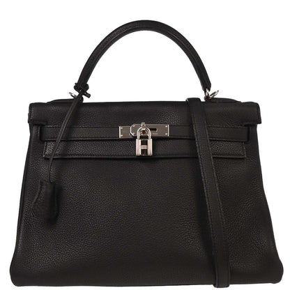 Hermes Black Togo Kelly 32 Retourne 2way Shoulder Handbag