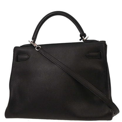 Hermes Black Togo Kelly 32 Retourne 2way Shoulder Handbag