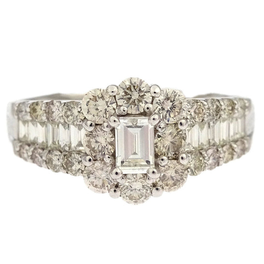 Ring Pt900 Diamond Silver #53