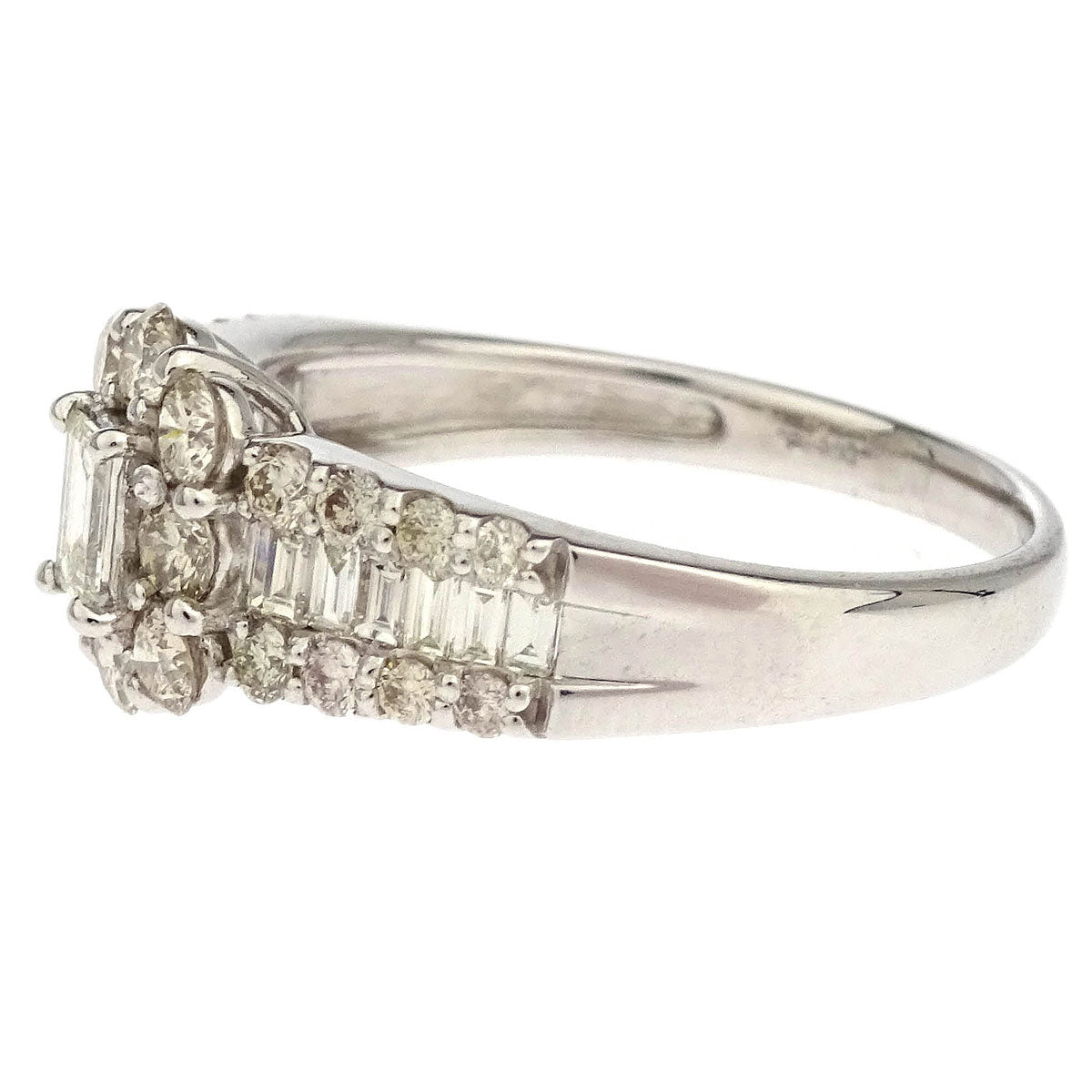 Ring Pt900 Diamond Silver #53