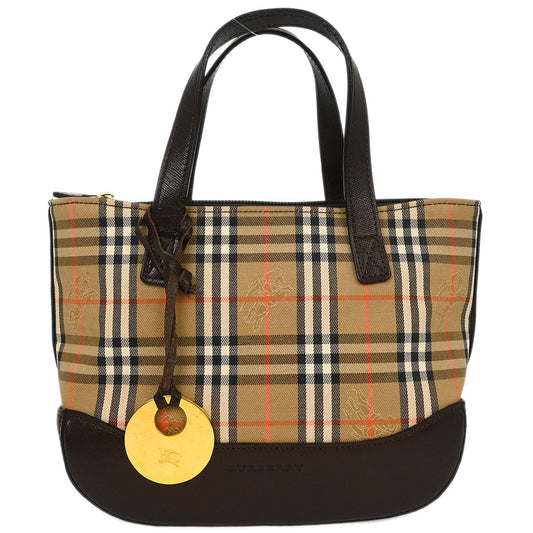 Burberry Beige Brown House Check Tote Bag