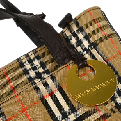 Burberry Beige Brown House Check Tote Bag