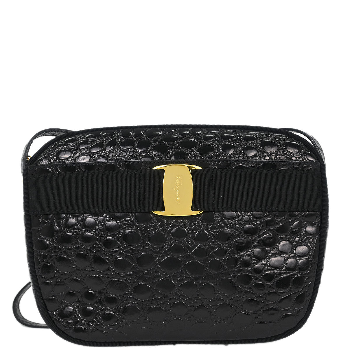 Salvatore Ferragamo Black Vara Shoulder Bag