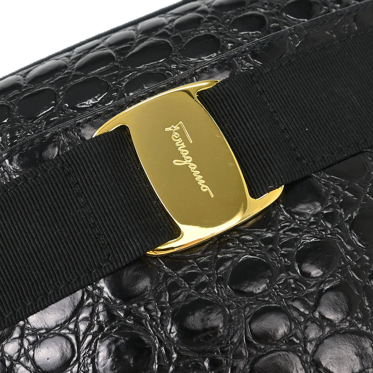 Salvatore Ferragamo Black Vara Shoulder Bag