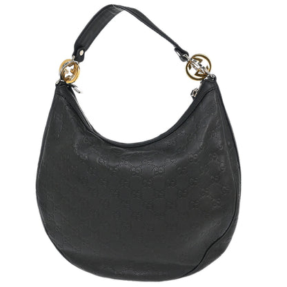 Gucci Black GG Twins Guccissima Hobo Bag