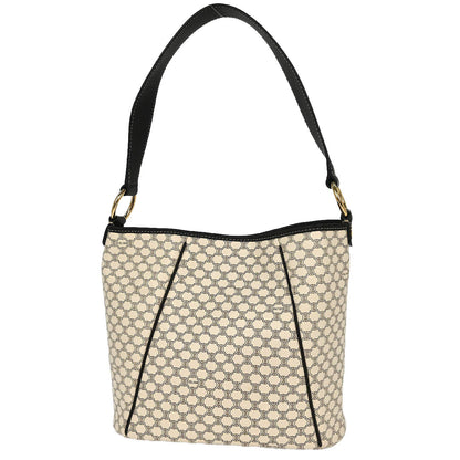 Celine White Brown Macadam Shoulder Bag