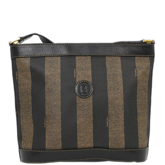 Fendi Brown Black Pequin Shoulder Bag