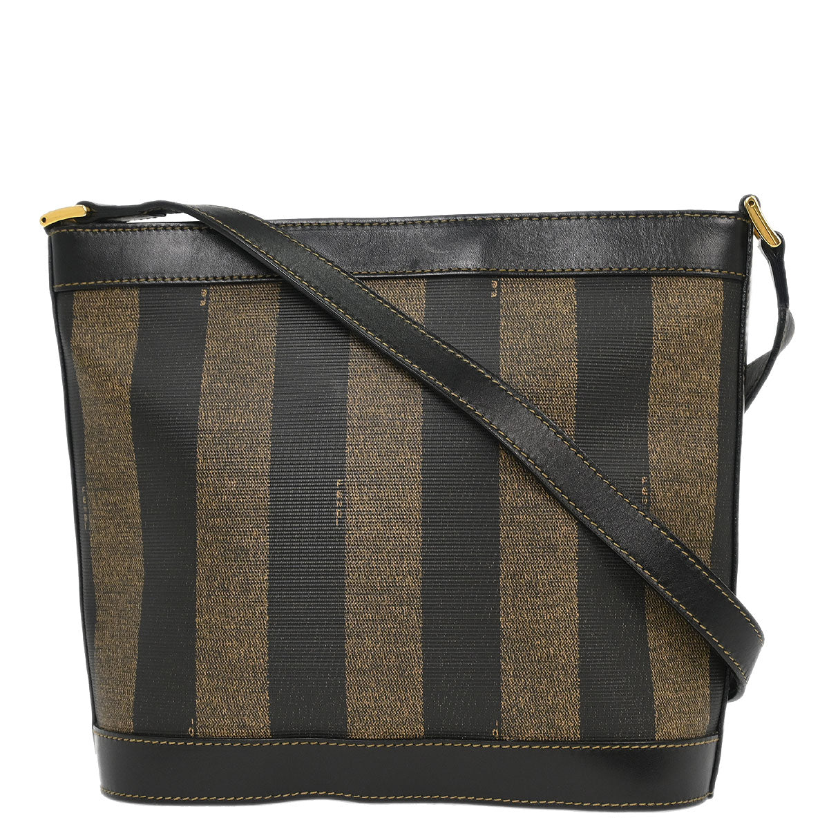 Fendi Brown Black Pequin Shoulder Bag
