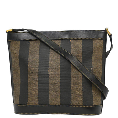 Fendi Brown Black Pequin Shoulder Bag