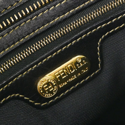 Fendi Brown Black Pequin Shoulder Bag
