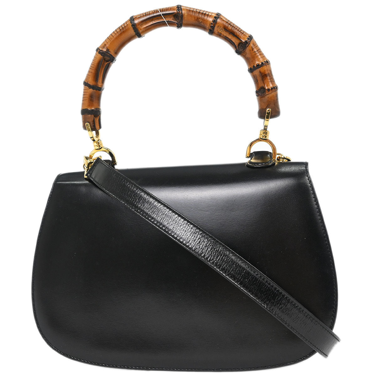 Gucci Black Bamboo 2way Shoulder Handbag