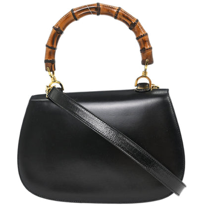 Gucci Black Bamboo 2way Shoulder Handbag