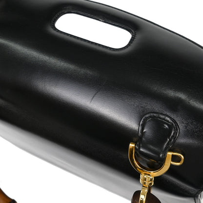 Gucci Black Bamboo 2way Shoulder Handbag