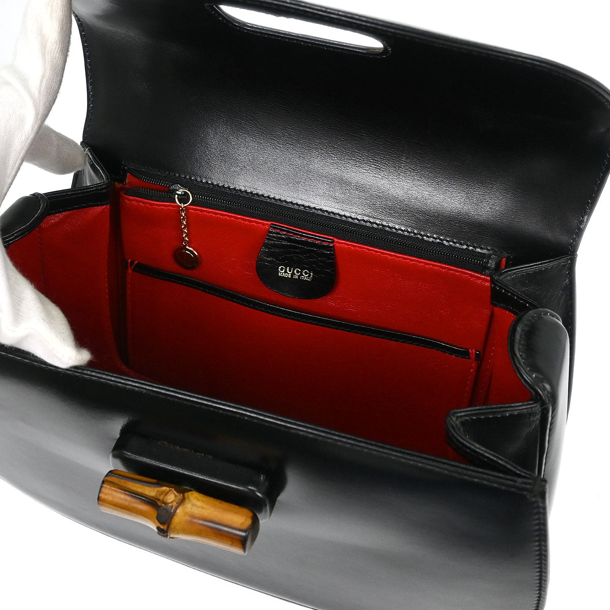 Gucci Black Bamboo 2way Shoulder Handbag