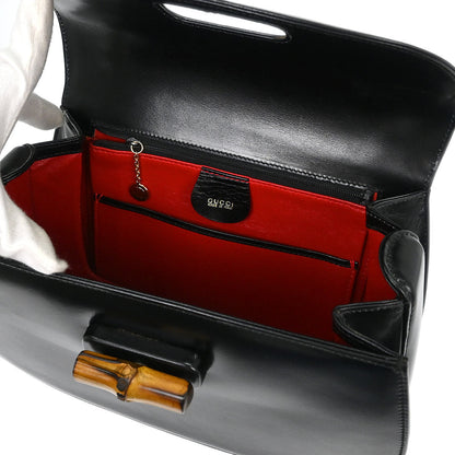Gucci Black Bamboo 2way Shoulder Handbag