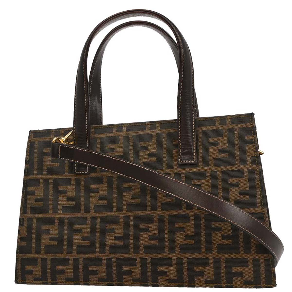 Fendi Brown Zucca 2way Shoulder Handbag