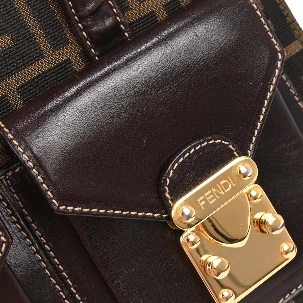 Fendi Brown Zucca 2way Shoulder Handbag
