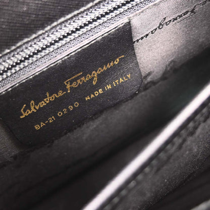 Salvatore Ferragamo Black Gancini 2way Shoulder Handbag
