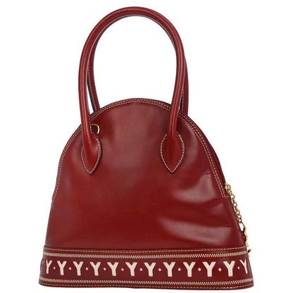 Yves Saint Laurent Red Leather Y Cut Out Handbag