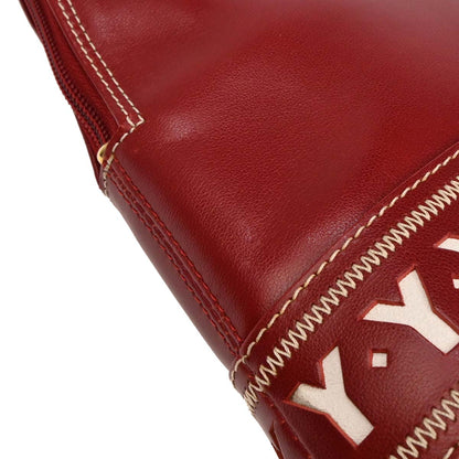 Yves Saint Laurent Red Leather Y Cut Out Handbag