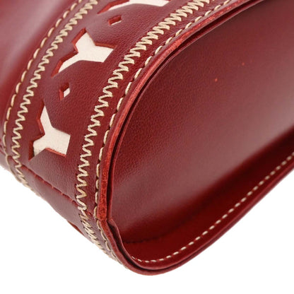 Yves Saint Laurent Red Leather Y Cut Out Handbag