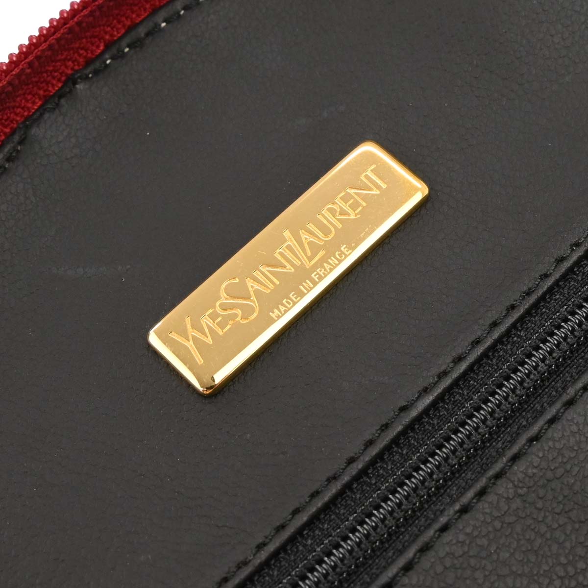 Yves Saint Laurent Red Leather Y Cut Out Handbag