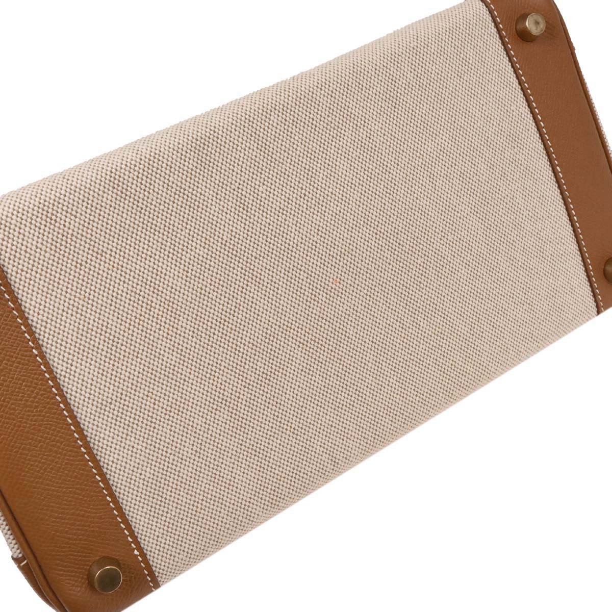 Hermes Beige Gold Toile H Courchevel Birkin 30 Handbag