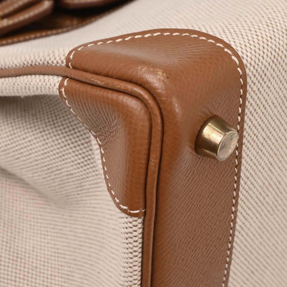 Hermes Beige Gold Toile H Courchevel Birkin 30 Handbag