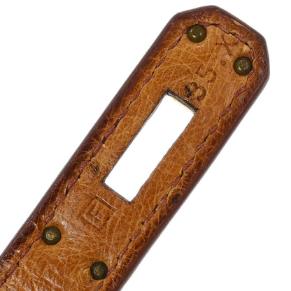 Hermes * Chestnut Ostrich Kelly Sport MM Shoulder Bag