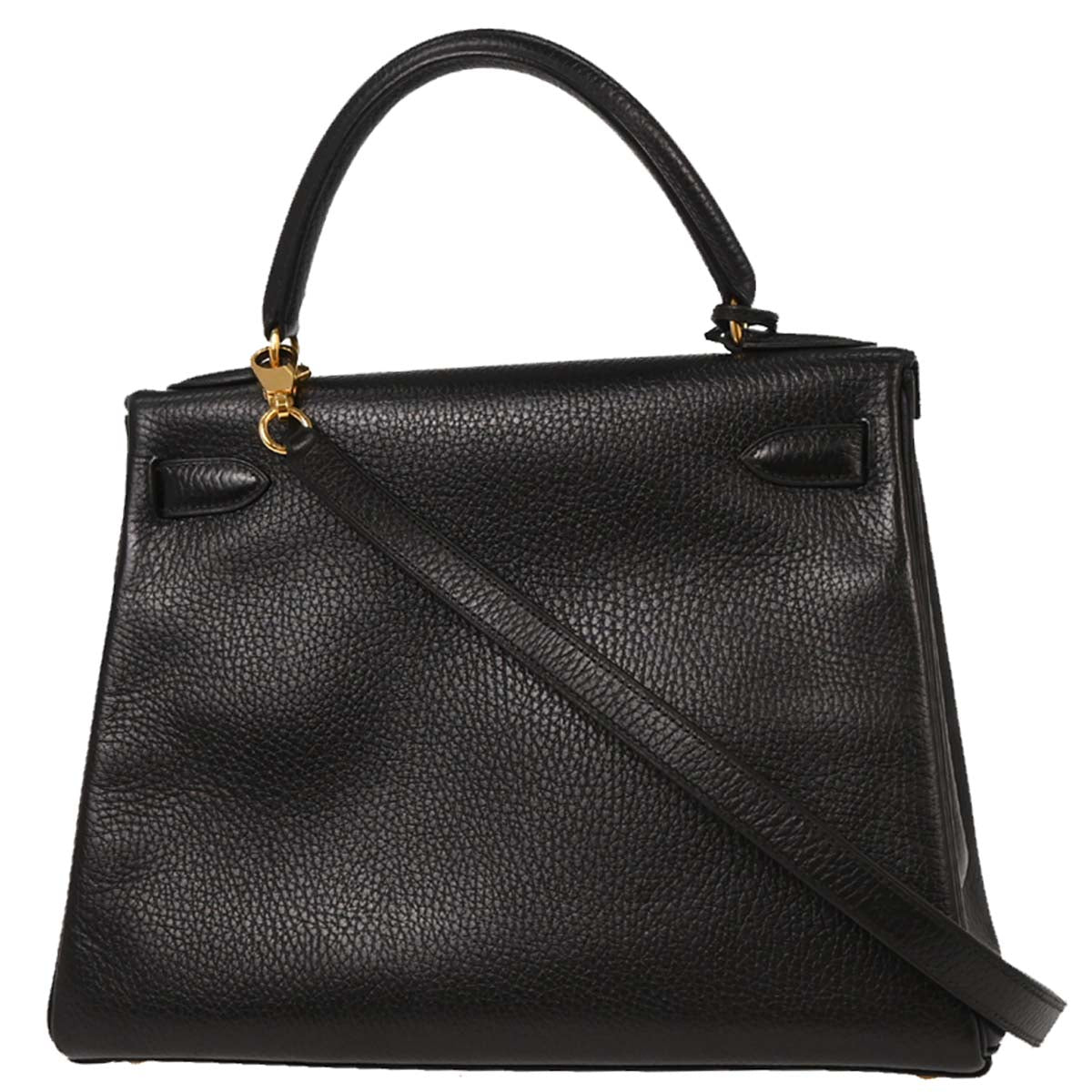 Hermes Black Ardennes Kelly 28 Retourne 2way Shoulder Handbag