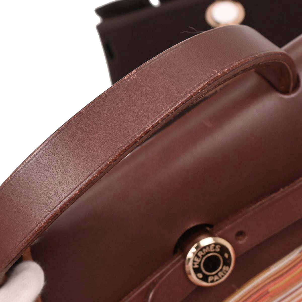 Hermes Havane Vibrato Toile Officier Herbag PM 2 in 1 2way Shoulder Handbag