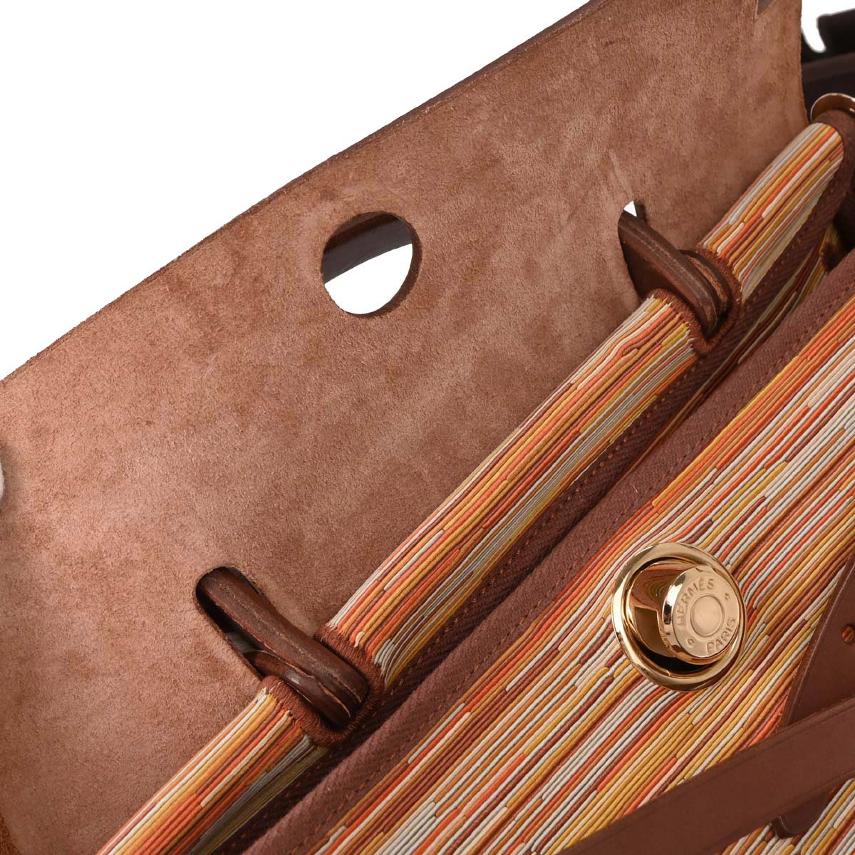 Hermes Havane Vibrato Toile Officier Herbag PM 2 in 1 2way Shoulder Handbag